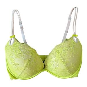 Victoria’s Secret Sexy Little things 34DD Lace Underwire Bra in Lime Green
